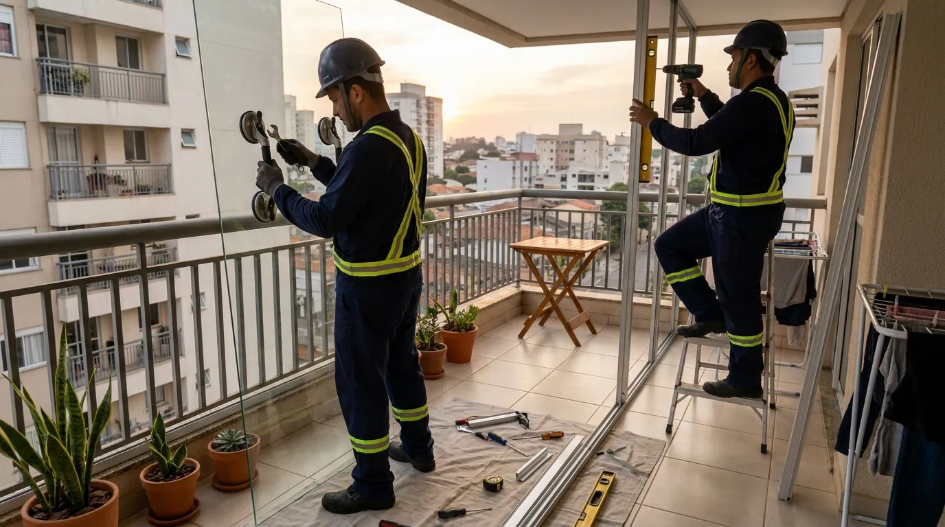 Envidraçamento de Sacada em Mogi das Cruzes‑SP