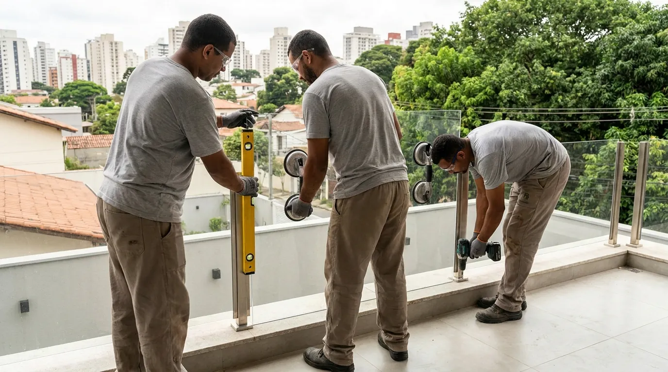 Guarda-Corpo de Vidro para Sacada em Mogi das Cruzes‑SP